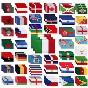 National Country Flags Iron on Patch Sew on Badge Embroidered Patch F-N Set of 3 Badge