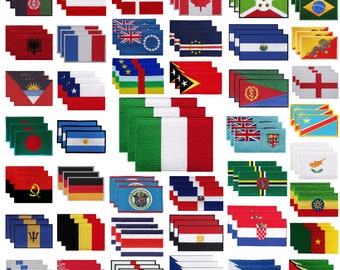 National Country Flags Iron on Patch Sew on Badge Embroidered Patch F-N Set of 3 Badge