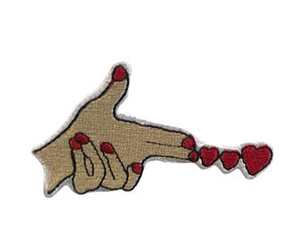 Feuer Herz Liebe Kunst Stickerei Patch Eisen auf Sew On Badges Applikation Jacke Jeans Tasche T Shirt