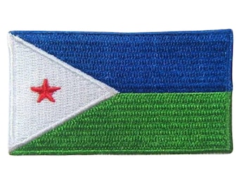 Djibouti National Iron On Flag Patch Embroidered Sew On Applique National Badge