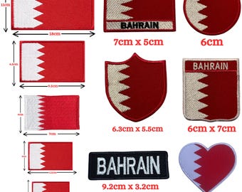 Bahrain International Country Different Flags Iron On Patch Embroidered Sew On Applique Badge