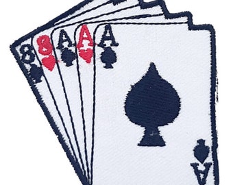 Casinopoker Schoppenaas opstrijkbare patch geborduurde badge appliqué