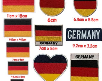 Germany International Country Flag Iron On Patch Embroidered Sew On Applique Different Sizes Flag Badge