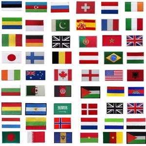 Embroidered Different sizes National Country Flags Iron Sew on Embroidered Patch Badge Special Size t Shirt Applique