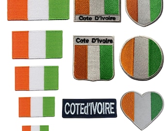 Écusson Brodé Drapeau De La Côte D'Ivoire à Thermocoller Ou à Coudre