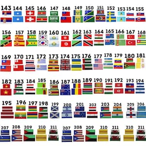 World Country Flag Patch – Embroidered Iron/Sew On Badge – Two Sizes Available