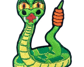 Rattle Snake Animal Iron On Patch Embroidered Sew On Applique Badge Clothing Bag Jacket Jeans