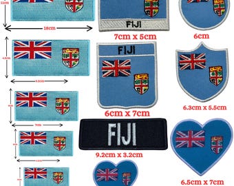 Fiji National Flag Iron On Patch – Embroidered Sew On Applique Badge for Clothes & Accessories