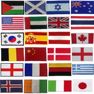 National Country Flags Iron On Patch Embroidered Sew on Badge