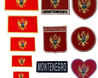 Montenegro internationaal land verschillende vlaggen opstrijkbare patch geborduurde appliqué badge