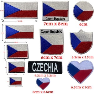 Vlag van Tsjechische Republiek, opstrijkbare of naai geborduurde badge van appliqué in verschillende maten