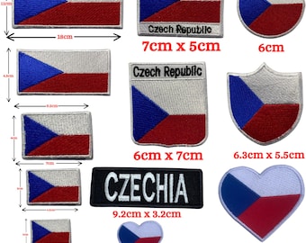 Vlag van Tsjechische Republiek, opstrijkbare of naai geborduurde badge van appliqué in verschillende maten