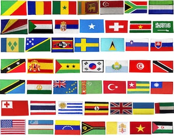 National Country Flagge Aufnäher Gesticktes Abzeichen in 5 Verschiedenen Größen (P bis Z)