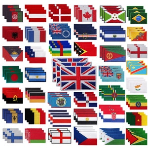 Parche para planchar con bandera internacional del país, bordado para coser, apliques, bandera nacional del país, juego de 3 insignias O-Z