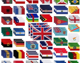 International Country Flag Iron On Patch Embroidered Sew On Applique National Country Flag Set Of 3 O-Z Badge