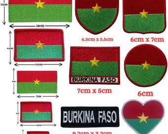 Burkina Faso International Country Different Flags Iron On Patch Embroidered Sew On Applique Badge