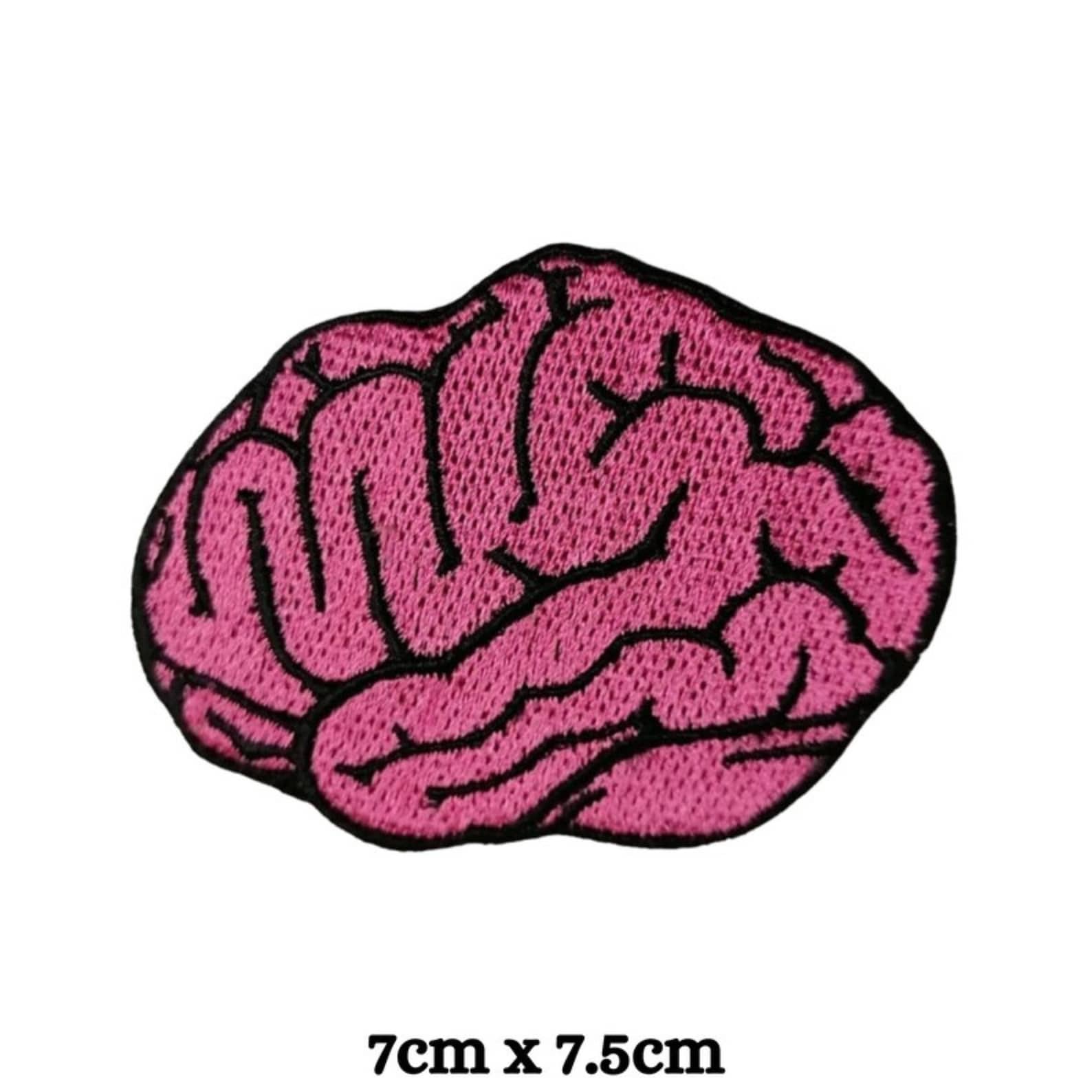 Human Brain Body Organs Iron on Patch Embroidered Sew on Applique Badge ...