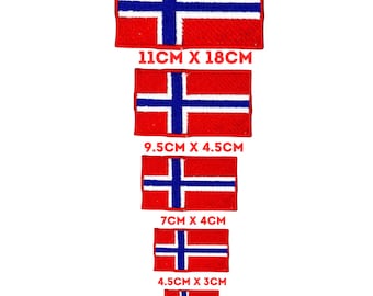 Norway National Country Different Sizes Flag Iron On Patch Embroidered Sew On Applique Badge