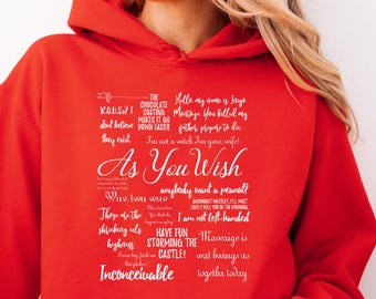 As You Wish Hoodie, Princess Bride Quote Hoodie, Inigo Montoya, Westley Hoodie, Princess Buttercup Gift, Vintage Movie, GOAT Hoodie