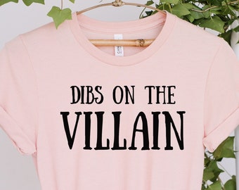 Dibs On The Villain T-shirt: Bokpojkvänströja, boklig gåva