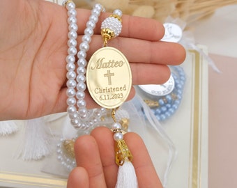 Unique Baptism Rosary Favors For Guests, Personalized Christening Rosary Favors Girl Boy, Custom First Communion Favors, Catholic Baptism