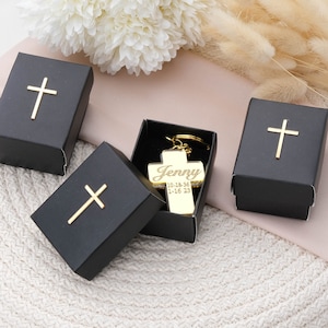 Personalized Cross Funeral Keychain Favors, Memorial Keepsakes, Customizable Remembrance Gifts for Guests, In Loving Memory