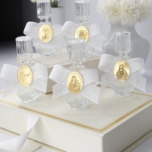 Personalized Holy Water Bottle for Baptism, Christening Guest Gift, Customizable Glass Holy Water Bottles for Catholic Sacraments, Communion