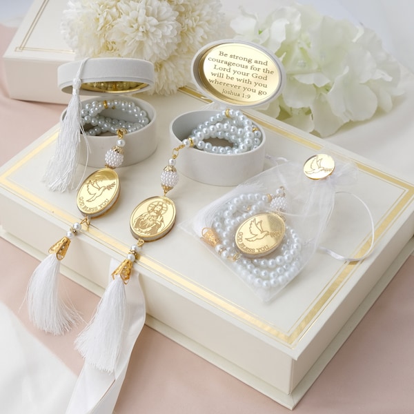 Personalized Baptism Gift, Unique Baptism Favors For Guests, Baptism Rosary, Christening Rosary Favors, First Communion Favors, Mi Bautizo