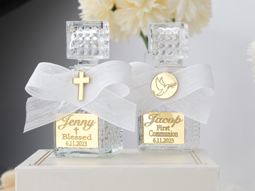 Holy Water Bottle, Personalized Holy Water Bottles for Baptism