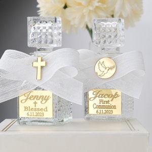 Holy Water Bottle, Personalized Holy Water Bottles for Baptism, Communion, Confirmation, Religious Favors, Catholic Gifts, Baptism Keepsake