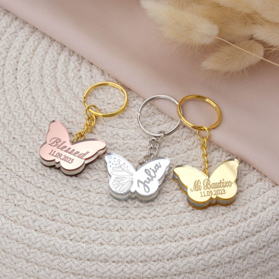 Christening Personalized Favors for Girl Boy Butterfly Keychain Gift for Bpatism Guests Baptism Gift Girl Bautizo Communion Favors Etsy