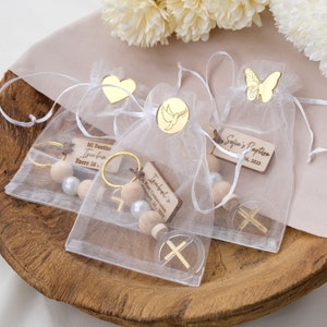 Personalisierte Mini Keychain Favor Taufgeschenke, Taufe Querbevorzugungen für Gäste, Benutzerdefinierte Erstkommunion-Andenken Favors, Mi bautizo