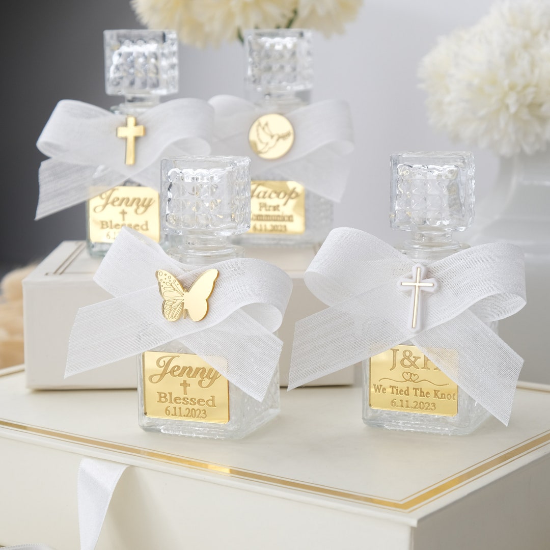 Holy Water Bottle, Personalized Holy Water Bottles for Baptism