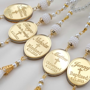 Cadeau de baptême fille, cadeaux de chapelet de baptême personnalisés pour cadeau d'invité, Mi Bautizo, cadeaux de communion en vrac, Recuerdo De Bautismo, religieux