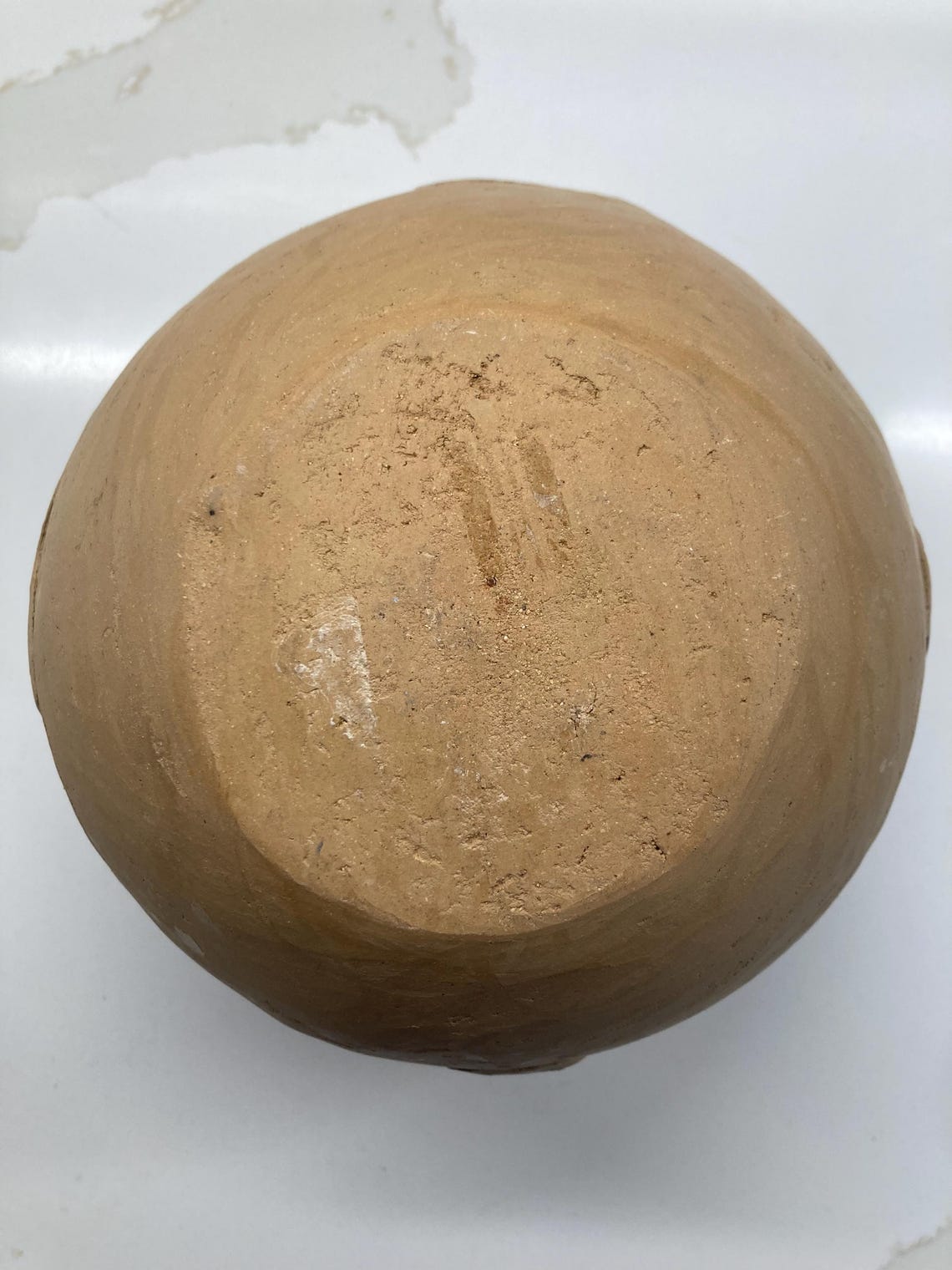 Natural Clay Rustic Round Vase With Applied Leaves, Flowers and Spirals ...