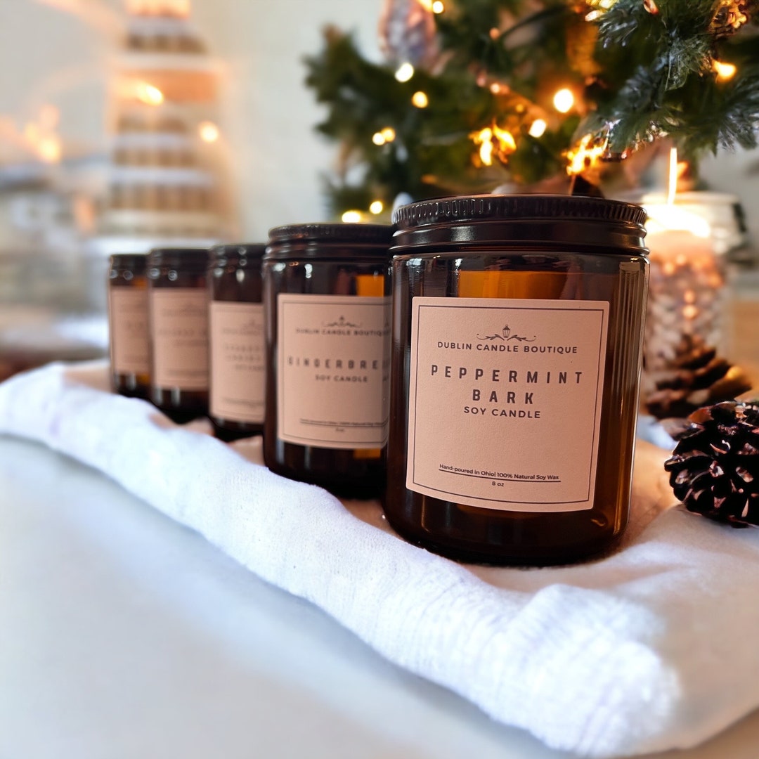 Christmas Candle Set Jelly Jar Candles Luxury Candle Jars Peppermint