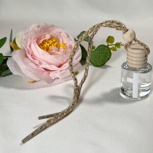 Hanging Car Diffuser: Scented Air Freshener with White Cross