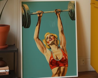 Workout Room Decor Fitness Poster Feminist Wall Art Home Gym (Digital Download)