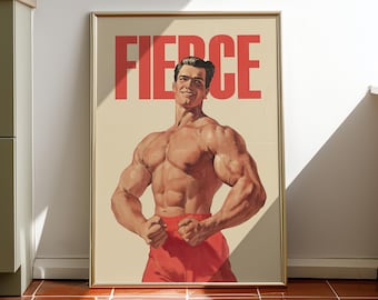 Póster de arte motivacional para gimnasio y culturismo, estilo vintage, con cita de strongman y fitness (descarga digital).