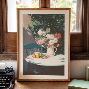 Retro Floral Art Soft Pastel Nostalgic Print Summer Garden Bouquet Grandma Chic Digital Download