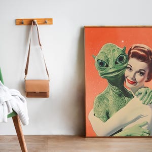 Aliens Wall Art Printable Alein Love Art Vintage Sci Fi Poster Alien Art Print Weird Print Retro Funny Poster Maximalist Wall Art Digital