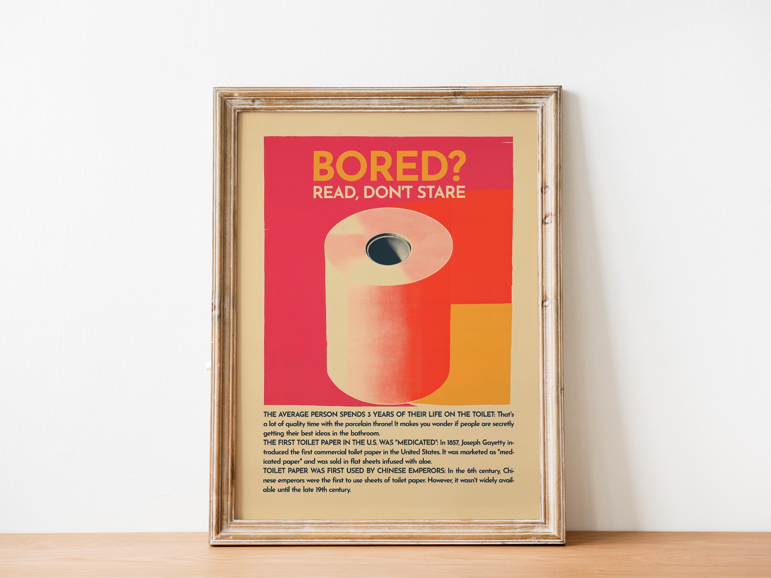 Bathroom Wall Art Retro Toilet Art Prints Digital Funny Bathroom Decor ...