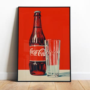 Retro Cola Poster Coke Print Vintage Bar Poster Bar Art Cola Bottle Print Download Kitchen Wall Art Break Room Print Retro Ad Digital Prints