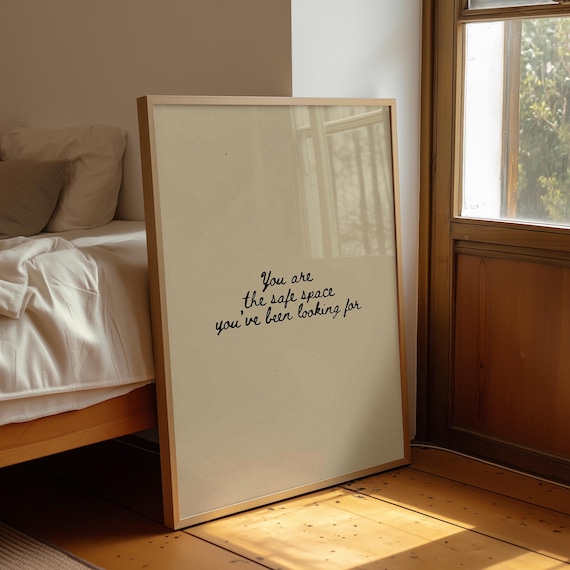 Safe Space Art Interior Zen Decor Empowerment Sign Soft Neutral Poster (Digital Download)