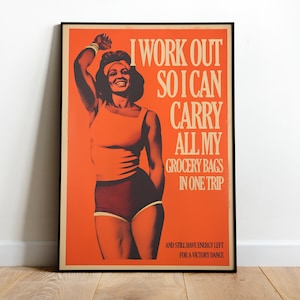 Retro Gym Poster Retro Female Bodybuilder Print Home Gym Art Print Download Gym Motivation Poster Sports Office Art Black Woman Workout