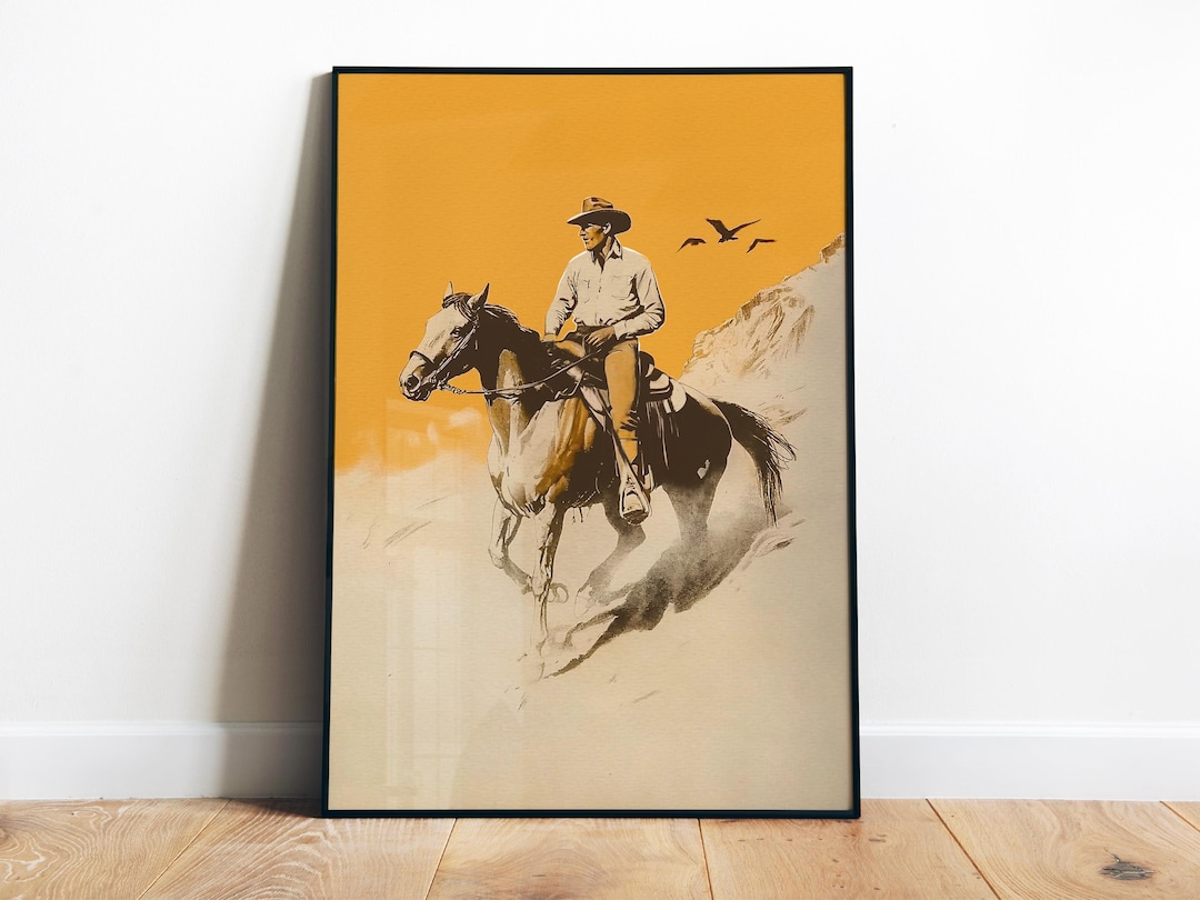 Western Horse Print Cowboy Poster Printable Old Time Western Art ...