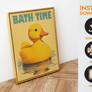 Cute Duck Bathroom Print Yellow Rubber Duck Print Bathroom - Etsy