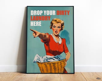 洗濯物をここに落としてください。印刷可能なランドリーウォールアート