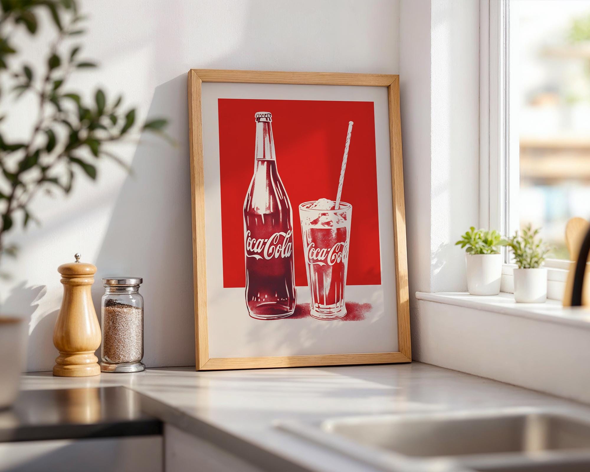 ヴィンテージ コカ・コーラ ポスター レトロ バープリント ミッド