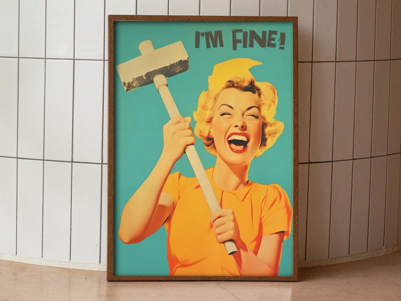 Funny Retro Print Maximalist Wall Art 50s 60s Style Funny - Etsy